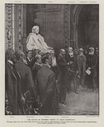 La statue du professeur Thomas Henry Huxley dans le Grand Hall du Musée d