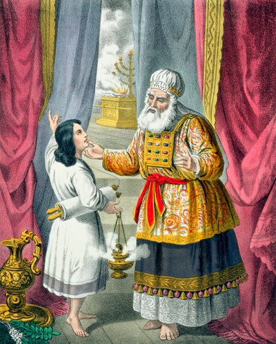 Éli interrogeant Samuel au sujet de sa vision, années 1870 - Siegfried Detlev Bendixen