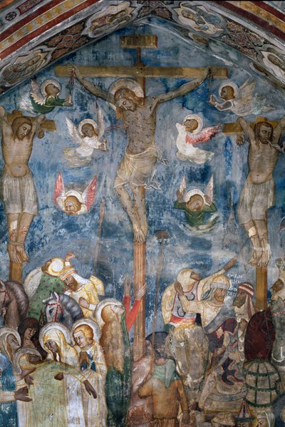 Crucifixion du Christ « INRI » sur la croix. Détail d