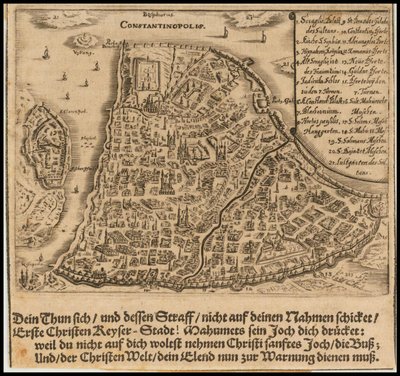 Carte de Constantinople de 1668 par Sigmund von Birken - Sigmund von Birken