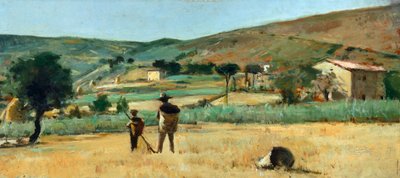 Campagne avec paysans, par Silvestro Lega - Silvestro Lega
