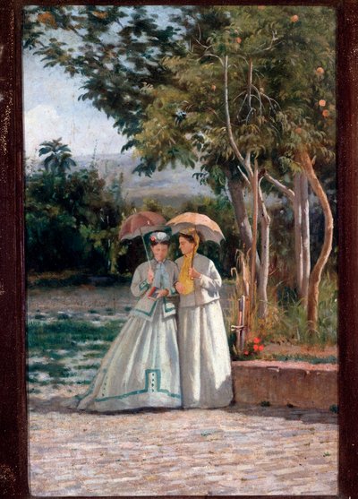 La promenade dans le jardin - Silvestro Lega