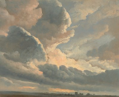 Étude de nuages avec un coucher de soleil près de Rome - Simon Alexandre Clément Denis