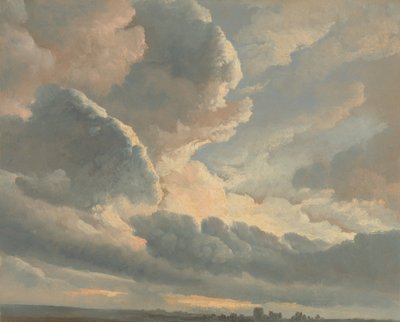 Étude de nuages avec un coucher de soleil près de Rome - Simon Alexandre Clément Denis