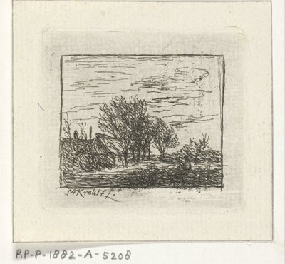 Paysage avec maisons et arbres - Simon Andreas Krausz