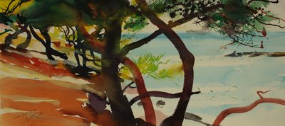 Caro, Martigues, 2007 (aquarelle) - Simon Fletcher