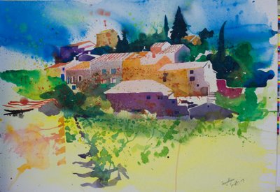 Fouzilhon, 2009 (aquarelle) - Simon Fletcher
