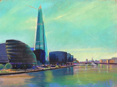 Le Shard depuis le Tower Bridge, 2015 (pastel) - Simon Fletcher