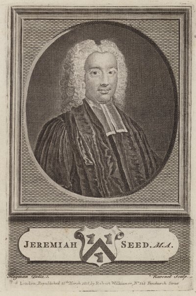 Jeremiah Seed, ecclésiastique et universitaire anglais (gravure) - Simon Francois (after) Ravenet