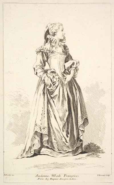 Ancienne Mode Française, de Recueil de diverses figures étrangères - Simon Francois Ravenet