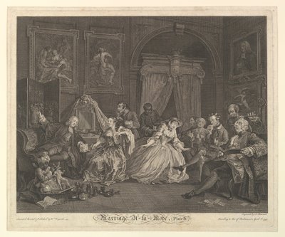 Mariage à la mode, planche IV, 1er avril 1745 - Simon Francois Ravenet