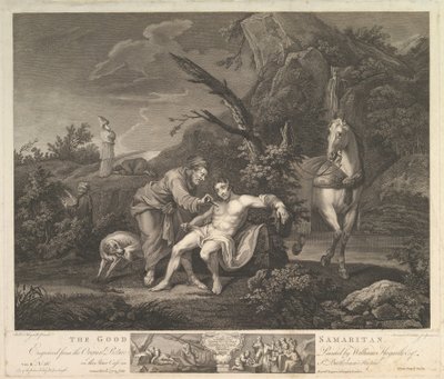 Le Bon Samaritain Saint Luc, Chap. 10, verset 30, 24 février 1772 - Simon Francois Ravenet