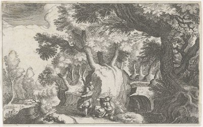 Paysage forestier avec Agar et Ismaël - Simon Frisius