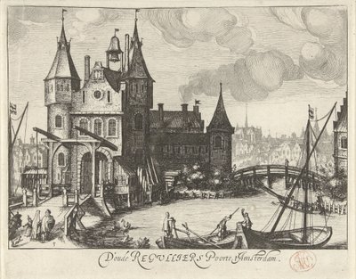 Vue sur la Première porte des Réguliers à Amsterdam - Simon Frisius