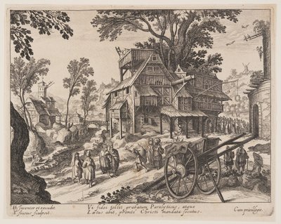 Guérison du paralytique, extrait de Paysages avec scènes de la vie du Christ - Simon Frisius