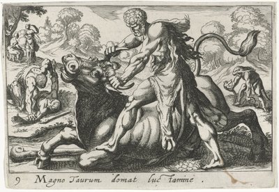 Hercule en combat avec Achélous (Thèmes herculéens) - Simon Frisius