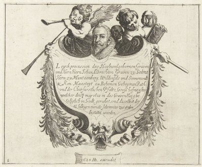 Gravure illustrant le cortège funèbre de Johann Albrecht, comte de Solms, 1623 - Simon Frisius