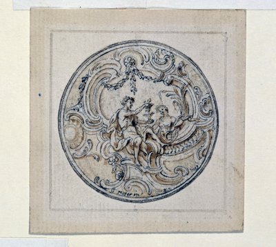 Conception pour un boîtier de montre, par Simon Gribelin (1661-1833) - Simon II Gribelin
