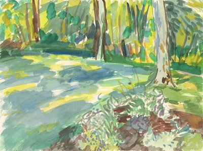 Jardin et zone humide, 2018 (aquarelle sur papier) - Simon Neville