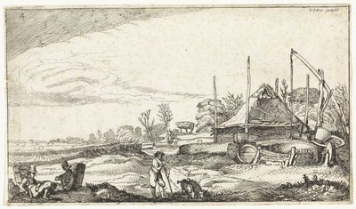 Paysage avec colporteurs au repos - Simon Poelenburg