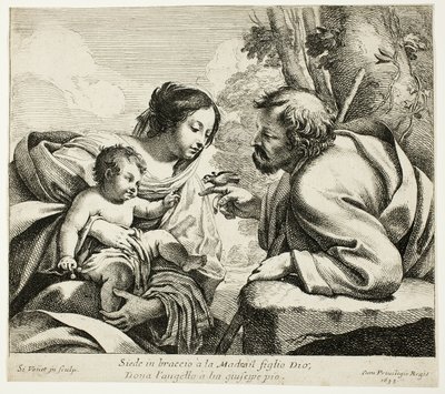 La Sainte Famille avec un oiseau - Simon Vouet