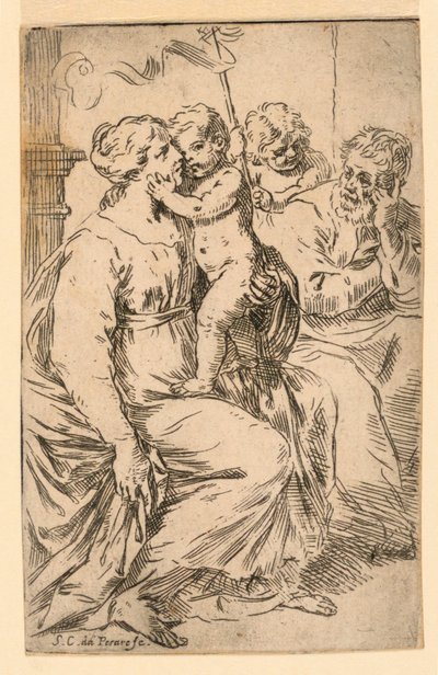 La Sainte Famille avec Saint Jean - Simone Cantarini