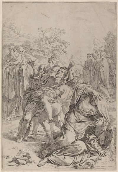 Saint Benoît guérissant le possédé - Simone Cantarini after Lodovico Carracci