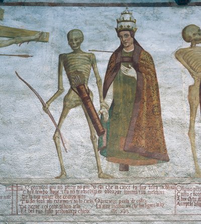 La Mort demandant au Pape de danser (détail) - Simone II Baschenis