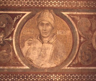 Maesta : Saint Augustin (détail) - Simone Martini