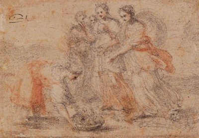 La fille de Pharaon trouve Moïse dans les roseaux - Simone Pignoni