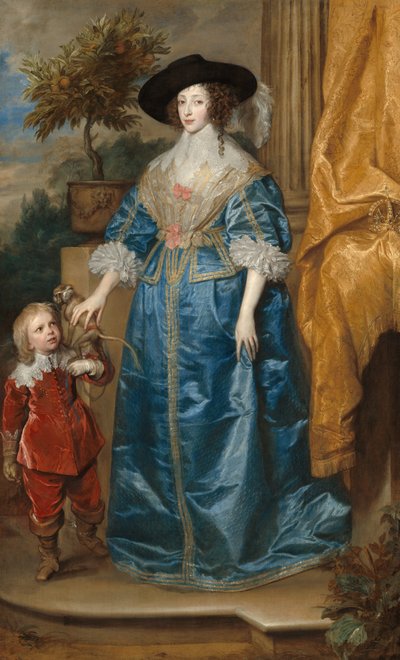 Reine Henriette Marie avec Sir Jeffrey Hudson - Sir Anthony van Dyck