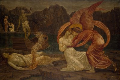 Cupidon et Psyché - Murales de Palace Green - Psyché recevant le coffret de Proserpine, 1881 - Sir Edward Coley Burne Jones