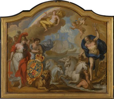 Allégorie de la puissance de la Grande-Bretagne par mer, conception pour un panneau décoratif pour le carrosse cérémonial de George I - Sir James Thornhill