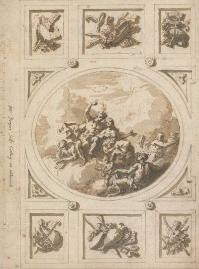 Conception pour un plafond à Addiscombe : Bacchus et Ariane - Sir James Thornhill