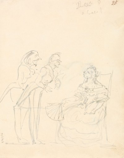 Deux gentilshommes parlant à une dame assise - Sir John Everett Millais