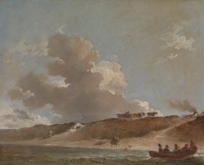Paysage côtier avec un bac - Sir Peter Francis Bourgeois