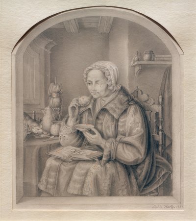 Femme buvant du café - Sophie Hartz