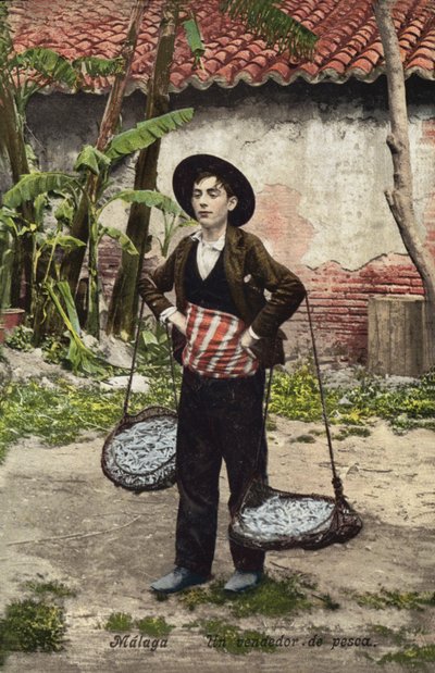 Vendeur de poisson, Malaga, Espagne (photo en couleur) - Spanish Photographer