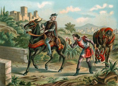 Colomb reçoit un message de la reine acceptant ses propositions - Spanish School