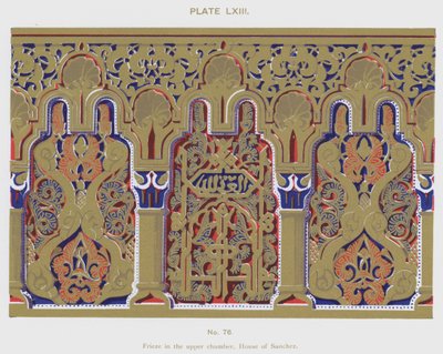 Frise dans la chambre haute, Maison de Sanchez (lithographie en couleur) - Spanish School