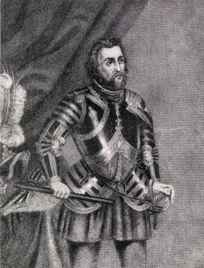 Hernan Cortes, marquis de la vallée de Oaxaca (1485-1547) - Spanish School