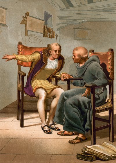 Rencontre entre Colomb et P. Marchena au retour du premier voyage - Spanish School