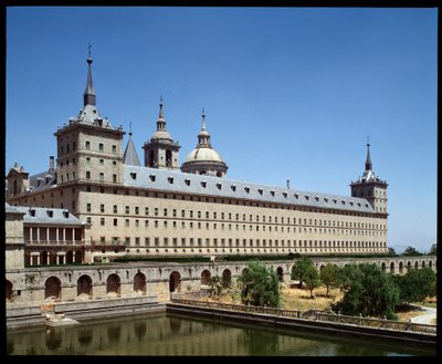 Vue du monastère et du siège royal - Spanish School
