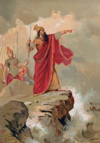 Xerxès réprimandant la mer - Spanish School