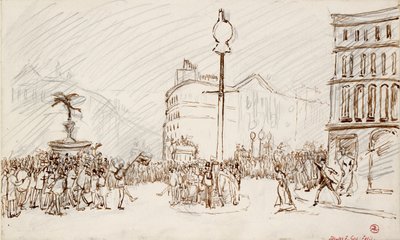 Scène de rue - Piccadilly Circus, vers 1900 - Spencer Gore