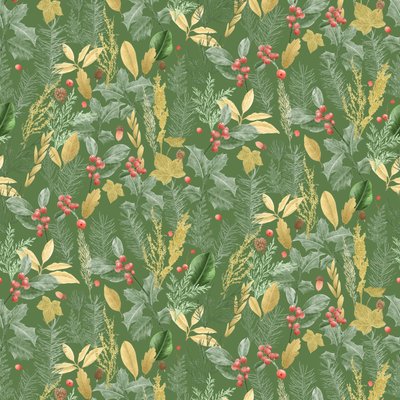Motif de houx de vacances sombre - Stacy Hsu