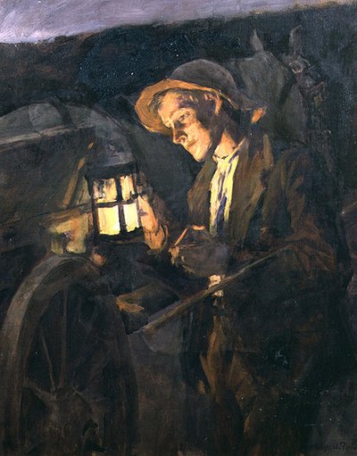Étude pour le charretier dans 