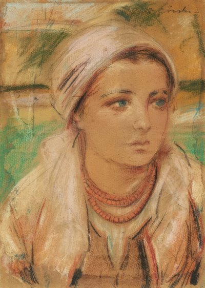 Cracovie Jeune fille avec foulard - Stanisław Górski
