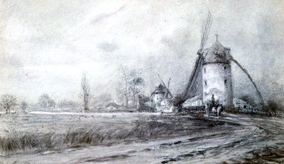 Paysage avec moulin à vent, vers 1855-1892 - Stanislas Lepine