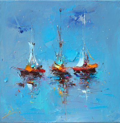 Reflet de bateaux colorés - Stanislav Lazarov